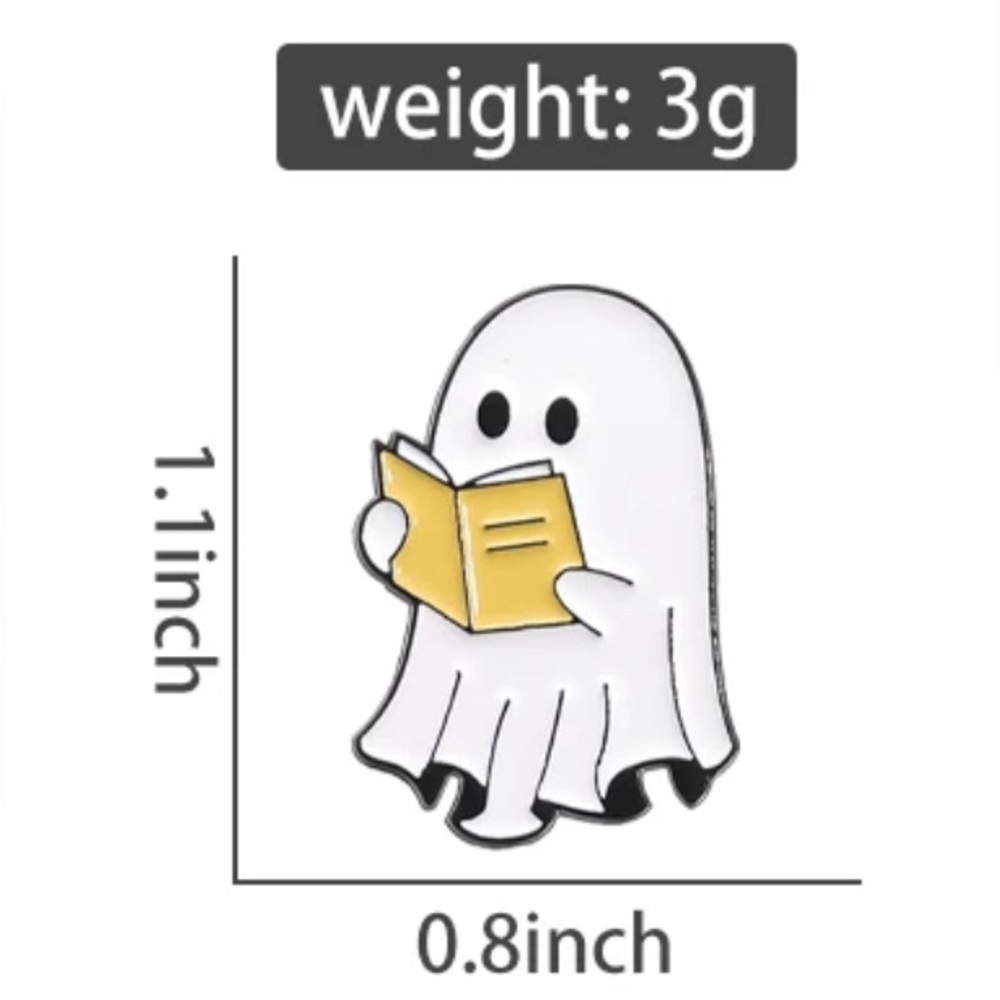$2👻GHOST PIN ENAMEL METAL👻NEW👻 $2 WITH ANY $10 ORDER OR MORE - Picture 2 of 16